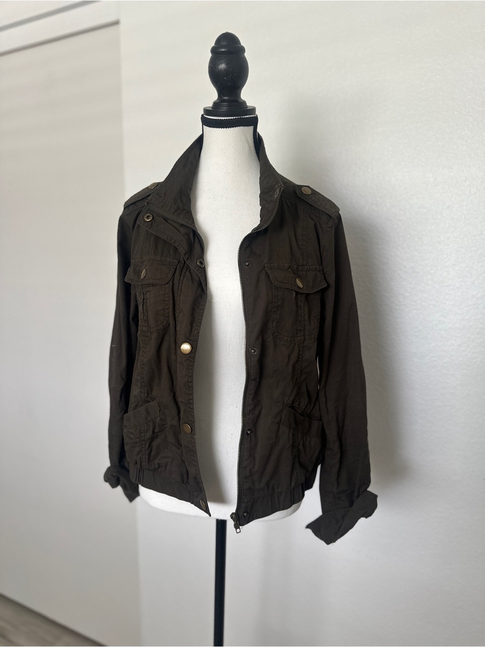 Forever 21 Olive Utility Jacket with Front Pockets